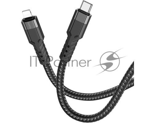 Кабель Hoco U110 iP PD USB Type-C (m)-Lightning (m) 1.2м черный коробка