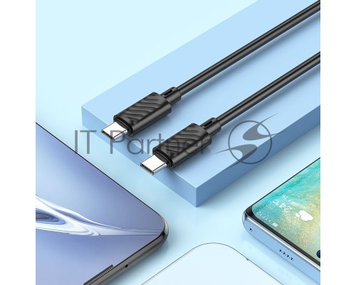Кабель Hoco X88 Gratified 60W USB Type-C (m)-USB Type-C (m) 1м черный коробка
