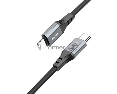 Кабель Hoco X86 iP Spear PD USB Type-C (m)-Lightning (m) 1м черный коробка