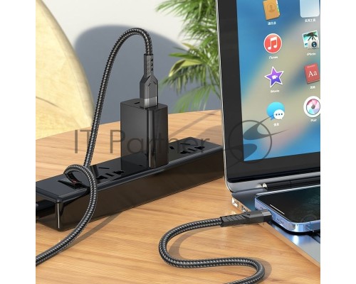 Кабель Hoco U110 iP USB (m)-Lightning (m) 1.2м черный коробка
