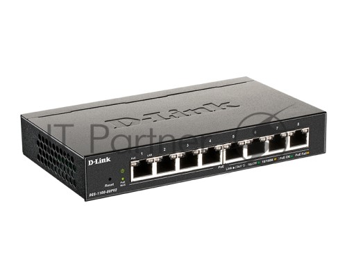 Коммутатор D-Link DGS-1100-08PV2/A3A (L2) 8x1Гбит/с 8PoE 64W настраиваемый