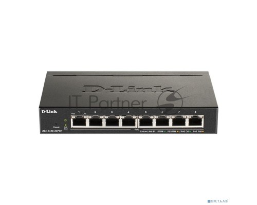Коммутатор D-Link DGS-1100-08PV2/A3A (L2) 8x1Гбит/с 8PoE 64W настраиваемый