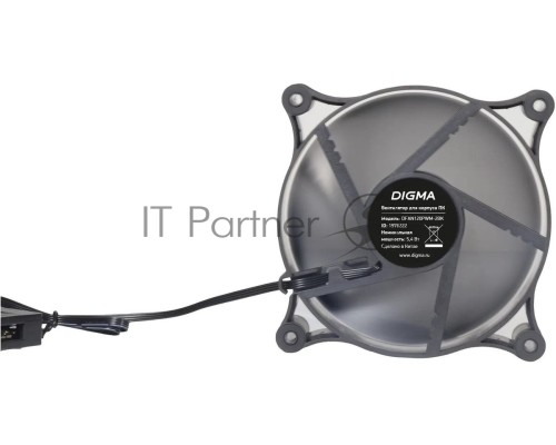 Вентилятор для корпуса Digma DFAN120PWM-2BK 120х120x25 черный 4-pin 37дБ Ret