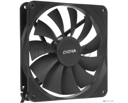 Вентилятор для корпуса Digma DFAN140PWM-1BK 140х140x25 черный 4-pin 28дБ Ret