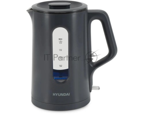 Чайник электрический Hyundai HYK-G4508 1.5л. 1700Вт серый/прозрачный корпус: стекло