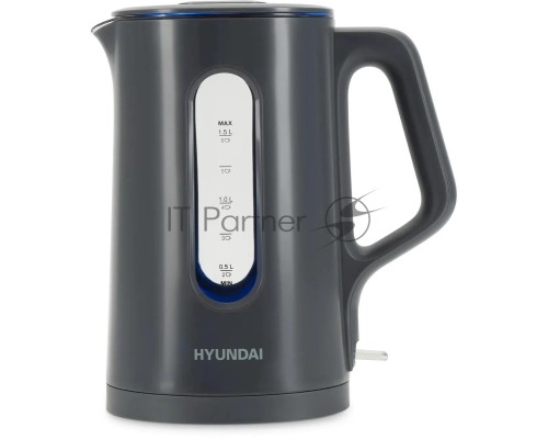 Чайник электрический Hyundai HYK-G4508 1.5л. 1700Вт серый/прозрачный корпус: стекло