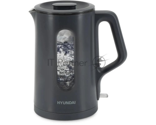 Чайник электрический Hyundai HYK-G4508 1.5л. 1700Вт серый/прозрачный корпус: стекло