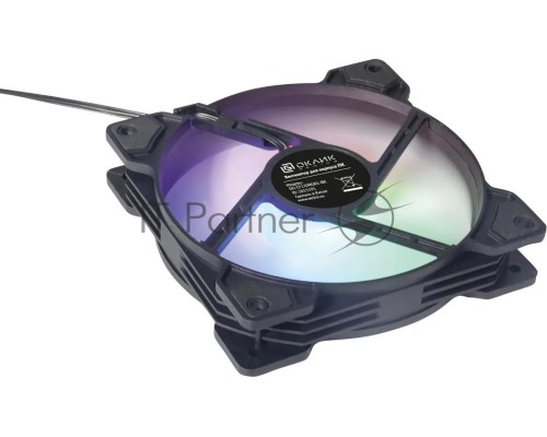 Вентилятор для корпуса Оклик OG-CF120RGB1-BK RGB 120х120x25 черный 3-pin 4-pin (Molex) 23дБ Ret