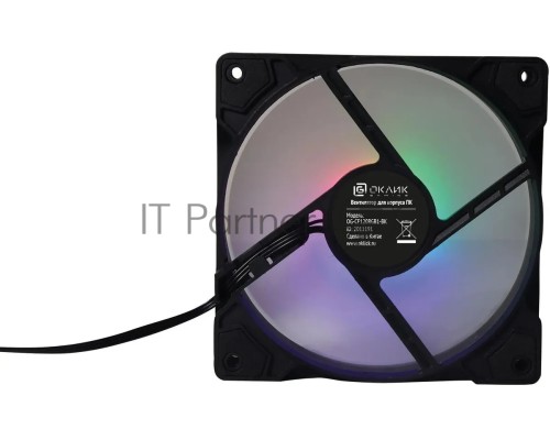 Вентилятор для корпуса Оклик OG-CF120RGB1-BK RGB 120х120x25 черный 3-pin 4-pin (Molex) 23дБ Ret