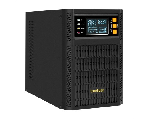 ИБП On-line ExeGate PowerExpert TL-2000.LCD.AVR.3SH.USB.RS232.SNMP <2000VA/2000W, On-Line, PF=1, LCD, 3*Schuko, RS232, USB, SNMP-slot, встроенные батареи 12V 7.2Ah - 4шт, Tower, металлический корпус, Black>
