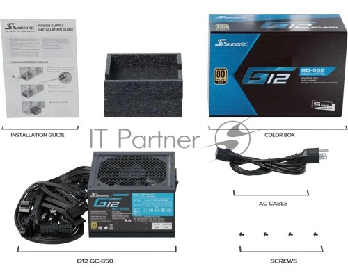 Блок питания Seasonic ATX 850W G12 GC-850 80+ gold (20+4pin) APFC 120mm fan 6xSATA RTL