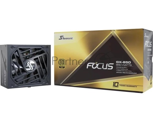 Блок питания Seasonic ATX 850W Focus GX-850 80+ gold (20+4pin) APFC 135mm fan 10xSATA Cab Manag RTL