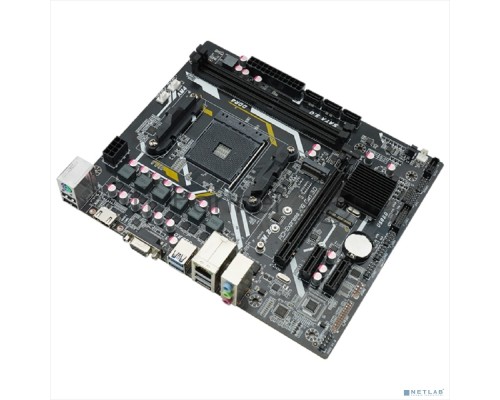 Материнская плата AFOX A520D4-MA5-V2, AM4, AMD A520, 2xDDR4, 4xSATA, 1xM.2, 1xPCI-E 3.0 x16, 2xPCI-E x1, 1xMini PCI-E, 1xHDMI, 1xVGA, 1x 1Gb LAN, 2xUSB-A 2.0, 4xUSB-A 3.0, 3x3.5 мм, 5.1, mATX
