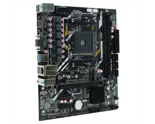 Материнская плата AFOX A520D4-MA5-V2, AM4, AMD A520, 2xDDR4, 4xSATA, 1xM.2, 1xPCI-E 3.0 x16, 2xPCI-E x1, 1xMini PCI-E, 1xHDMI, 1xVGA, 1x 1Gb LAN, 2xUSB-A 2.0, 4xUSB-A 3.0, 3x3.5 мм, 5.1, mATX