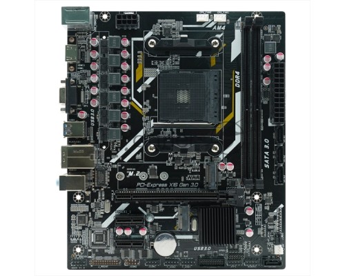Материнская плата AFOX A520D4-MA5-V2, AM4, AMD A520, 2xDDR4, 4xSATA, 1xM.2, 1xPCI-E 3.0 x16, 2xPCI-E x1, 1xMini PCI-E, 1xHDMI, 1xVGA, 1x 1Gb LAN, 2xUSB-A 2.0, 4xUSB-A 3.0, 3x3.5 мм, 5.1, mATX