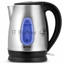 Чайник электрический Vitek VT-1135 1.7л. 2200Вт сталь/черный корпус: нерж.сталь