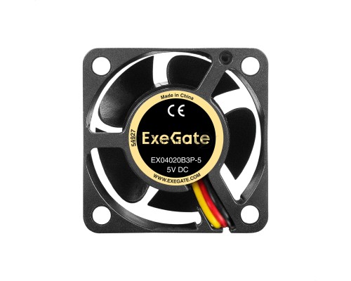 Вентилятор 5В DC ExeGate EX04020B3P-5 (40x40x20 мм, 2-Ball (двойной шарикоподшипник), 3pin, 5500RPM, 24dBA)