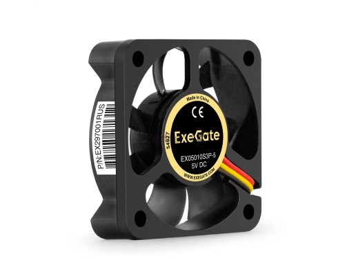 Вентилятор 5В DC ExeGate EX05010S3P-5 (50x50x10 мм, Sleeve bearing (подшипник скольжения), 3pin, 5500RMP, 27dBA)