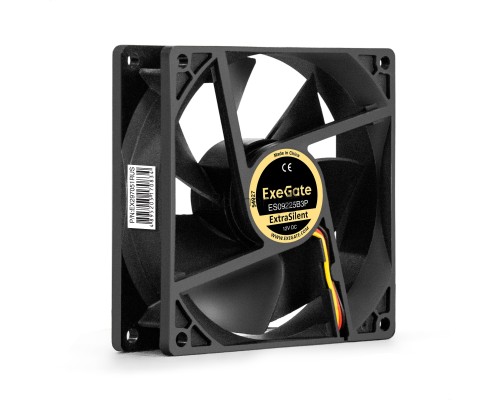 Вентилятор 12В DC ExeGate ExtraSilent ES09225B3P (92x92x25 мм, 2-Ball (двойной шарикоподшипник), 3pin, 2000RPM, 25dBA)