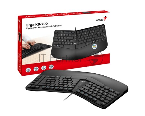 Клавиатура Genius Ergo KB-700, {Черный, проводная, USB, 104 клавиши} [31310053402]