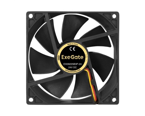 Вентилятор 24В DC ExeGate EX09225B3P-24 (92x92x25 мм, 2-Ball (двойной шарикоподшипник), 3pin, 2750RMP, 35dBA)