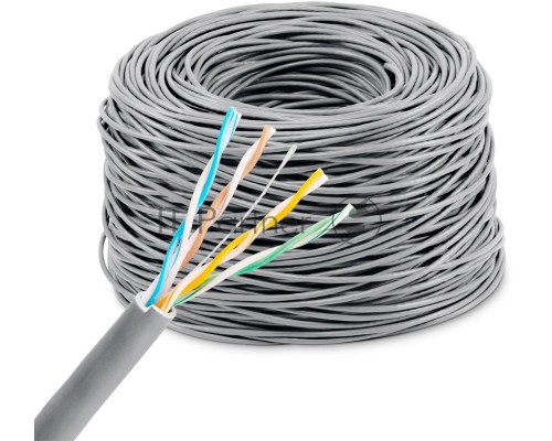 Кабель сетевой KingPrice KP-utp-c5e-0.5mm-CU-305m UTP 4 пары cat.5E solid 0.50мм Cu 305м серый