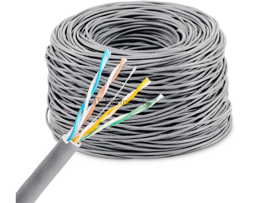 Кабель сетевой KingPrice KP-utp-c5e-0.5mm-CU-305m UTP 4 пары cat.5E solid 0.50мм Cu 305м серый