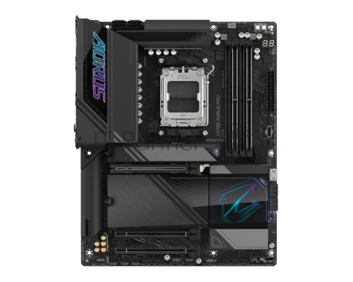Материнская плата Gigabyte X870E AORUS PRO, AM5, AMD X870E, 4xDDR5, 4xSATA, 4xM.2, 1xPCI-E 5.0 x16, 1xPCI-E 4.0 x4, 1xPCI-E 3.0 x4, 1xHDMI, 1xUSB-C (DP), 1x 2.5Gb LAN, 2xUSB-A 2.0, 4xUSB-A 3.2 Gen 1, 3xUSB-A 3.2 Gen 2, 2xUSB-C 3.2 Gen 2 (USB4), 2x3.5 мм,