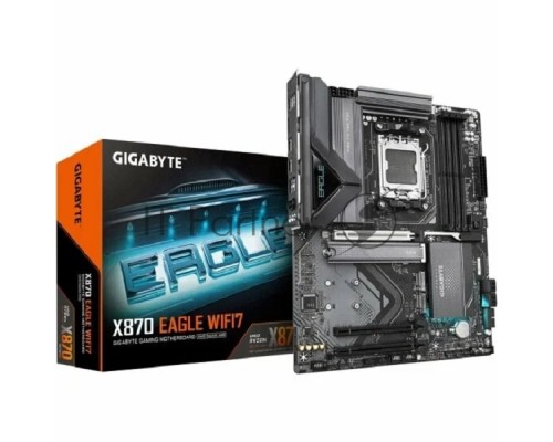 Материнская плата Gigabyte X870 EAGLE WIFI7, AM5, AMD X870, 4xDDR5, 4xSATA, 3xM.2, 1xPCI-E 5.0 x16, 2xPCI-E 3.0 x1, 1xHDMI, 1xUSB-C (DP), 1x 2.5Gb LAN, 4xUSB-A 2.0, 3xUSB-A 3.2 Gen 1, 1xUSB-A 3.2 Gen 2, 2xUSB-C 3.2 Gen 2 (USB4), 3x3.5 мм, 7.1, ATX
