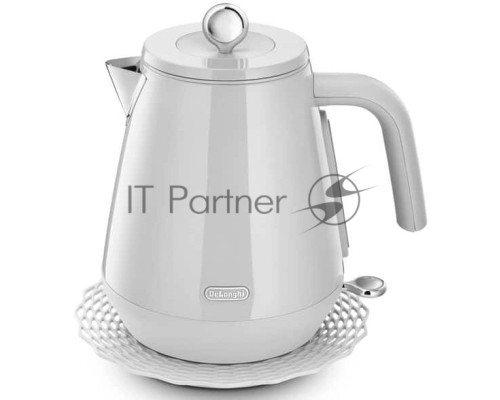 Чайник электрический Delonghi KBY2001.W 1.7л. 2200Вт белый корпус: металл/пластик