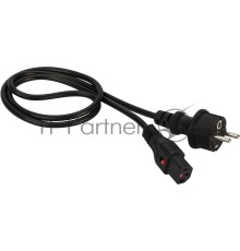 Шнур питания Lanmaster LAN-PP13L/SH-0.5-BK C13-Schuko проводник.:3x0.75мм2 0.5м 220В 10А черный