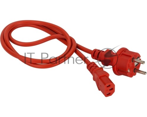 Шнур питания Lanmaster LAN-PP13/SH-10-RD C13-Schuko проводник.:3x0.75мм2 10м 220В 10А красный