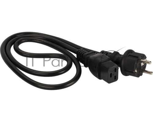 Шнур питания Lanmaster LAN-PP19/SH-0.5-BK C19-Schuko проводник.:3x1.5мм2 0.5м 220В 16А черный