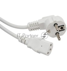 Шнур питания Lanmaster LAN-PP13/SHA-1.0-WH C13-Schuko проводник.:3x0.75мм2 1м 220В 10А белый