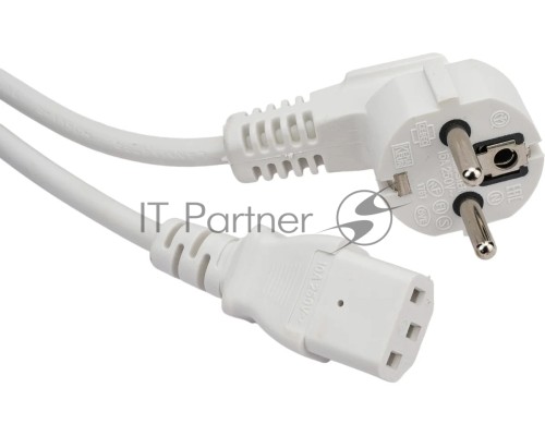 Шнур питания Lanmaster LAN-PP13/SHA-1.0-WH C13-Schuko проводник.:3x0.75мм2 1м 220В 10А белый