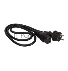 Шнур питания Lanmaster LAN-PP19L/SH-1.0-BK C19-Schuko проводник.:3x1.5мм2 1м 220В 16А черный