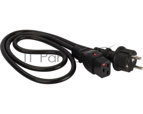 Шнур питания Lanmaster LAN-PP19L/SH-1.0-BK C19-Schuko проводник.:3x1.5мм2 1м 220В 16А черный