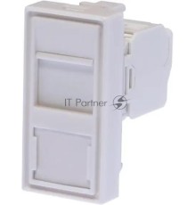 Панель Suprlan 10-0360-1, лицевая со шторкой 22.5x45, 1xKeystone, ABS пластик, белый