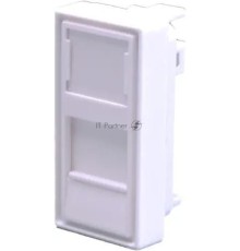 Панель Suprlan 10-0319-1, лицевая со шторкой 22.5x45, 1xKeystone ABS пластик, белый