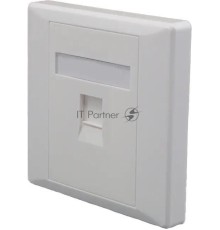 Панель Suprlan 10-0333-1, лицевая со шторкой 80x80, 1xKeystone ABS пластик, белый