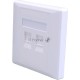 Панель Suprlan 10-0334-1, лицевая со шторкой 80x80, 2xKeystone ABS пластик, белый