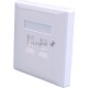 Панель Suprlan 10-0334-1, лицевая со шторкой 80x80, 2xKeystone ABS пластик, белый