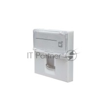 Панель Suprlan 10-0301-1, лицевая со шторкой 45x45, 1xKeystone ABS пластик, белый