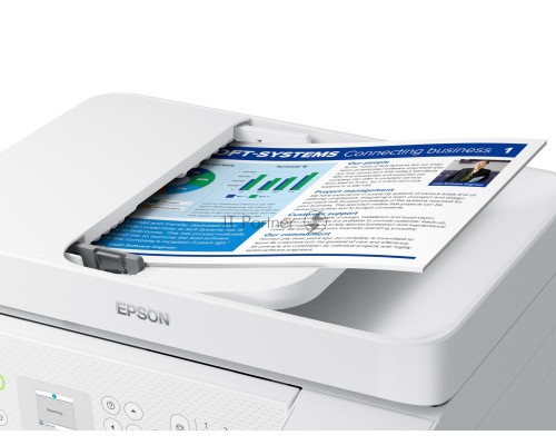 МФУ струйный Epson EcoTank L5296 (C11CJ65411) белый, A4, ч/б печ. 33стр/мин., цв. печ. 15стр/мин., 5760x1440 DPI, 2400х1200 DPI, USB, Ethernet, Wi-Fi
