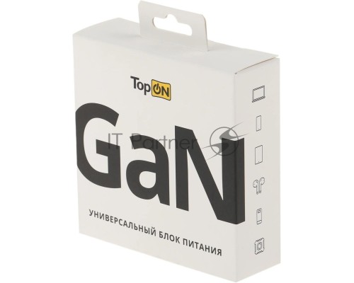 Блок питания TopON TOP-GaN-65WB автоматический 65W 5V-20V 3.25A 2xUSB от бытовой электросети LED индикатор