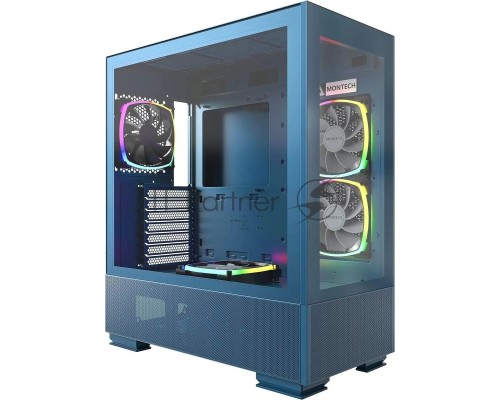 Компьютерный корпус Montech SKY TWO MOROCCO голубой без БП ATX 4x120mm 2xUSB3.0 1xUSB3.1 audio bott PSU