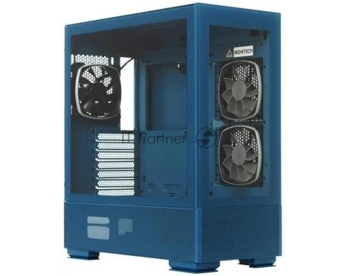 Компьютерный корпус Montech SKY TWO MOROCCO голубой без БП ATX 4x120mm 2xUSB3.0 1xUSB3.1 audio bott PSU