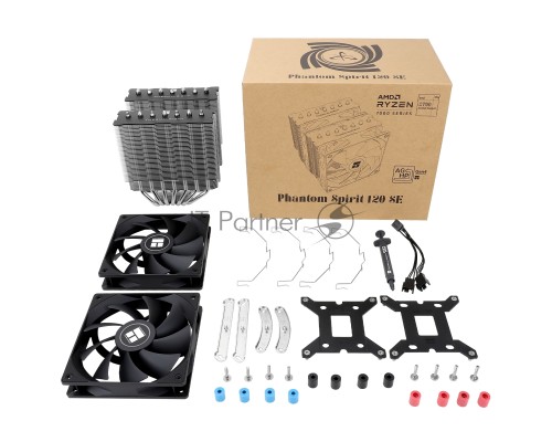 Устройство охлаждения(кулер) Thermalright Phantom Spirit 120 SE Soc-AM5/AM4/1151/1200/1700 черный 4-pin 25.6dB Al+Cu 765gr Ret (PS120-SE) Устройство охлаждения(кулер) Thermalright Phantom Spirit 120 SE Soc-AM5/AM4/1151/1200/1700 черный 4-pin 25.6dB Al+Cu 765gr Ret (PS120-SE)