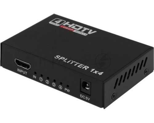 Сплиттер аудио-видео Premier 5-872-4 HDMI (f)/4xHDMI (f) черный
