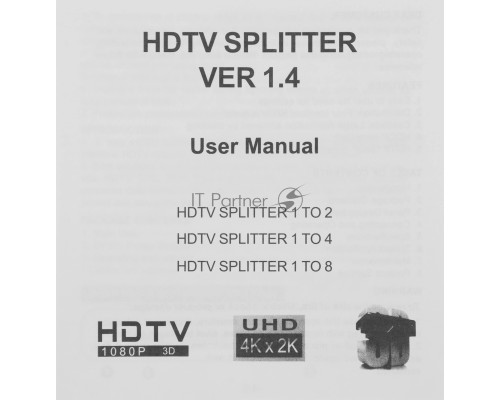 Сплиттер аудио-видео Premier 5-872-4 HDMI (f)/4xHDMI (f) черный